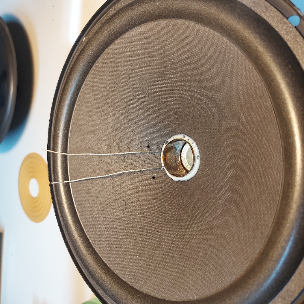 Hangszóró membrán hátulról vezetékekkel